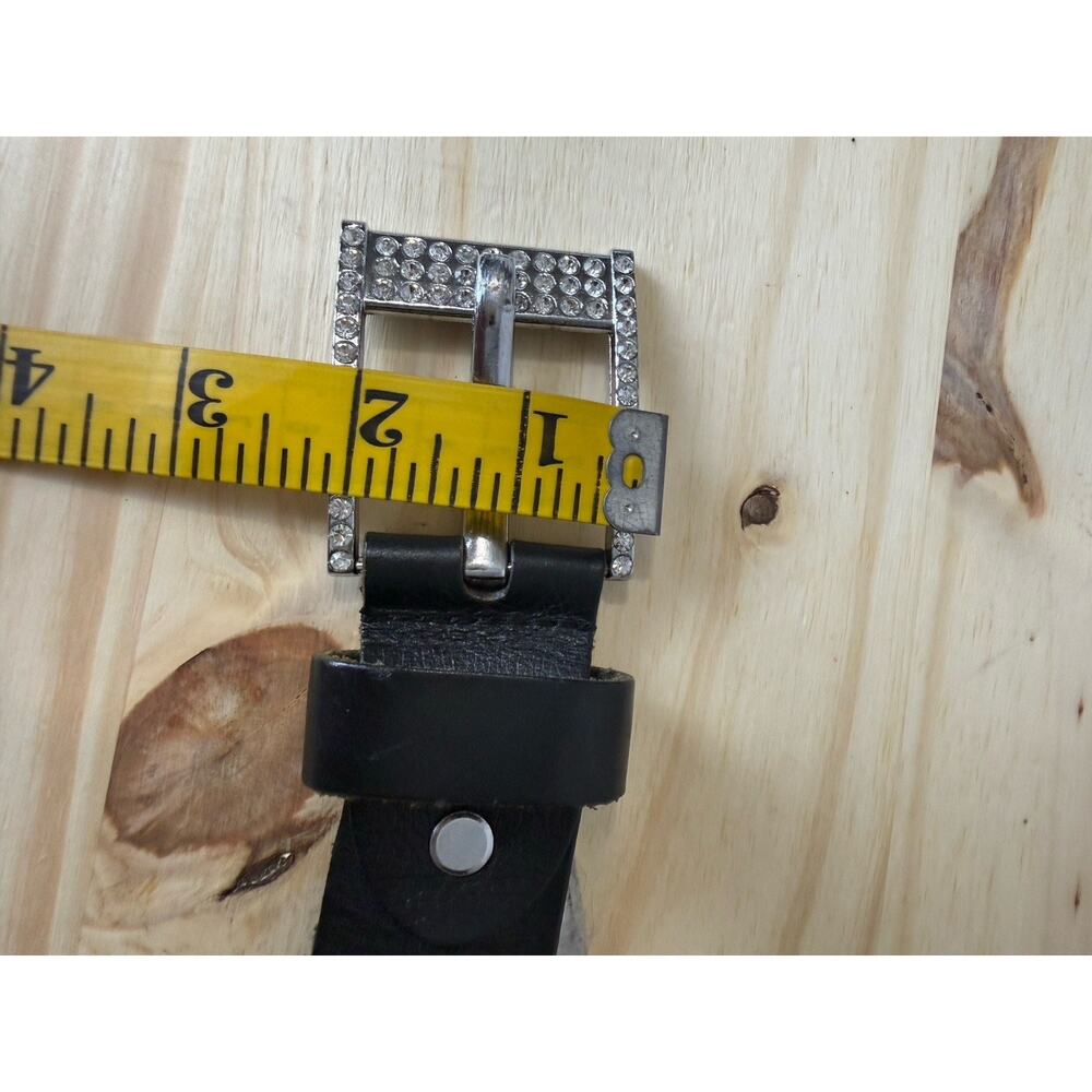 Daytrip Belt Black Genuine Leather Women’s M Rhinestones & Studded Bling - Picture 13 of 13